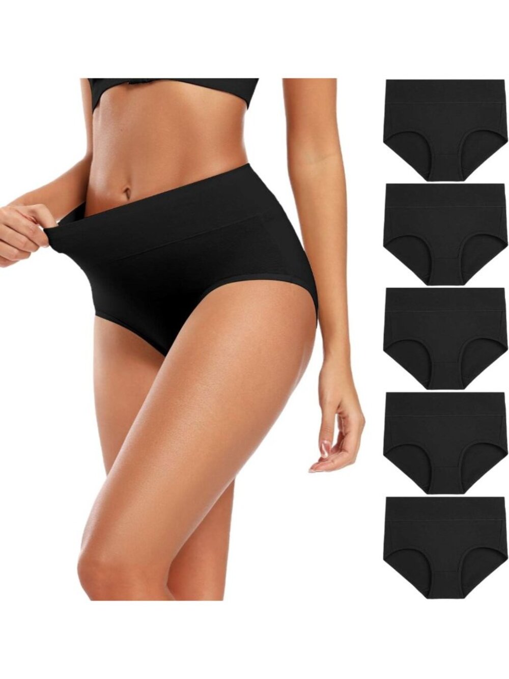 High Waisted Full Coverage Cotton Underwear for Women - Regular & Plus Size